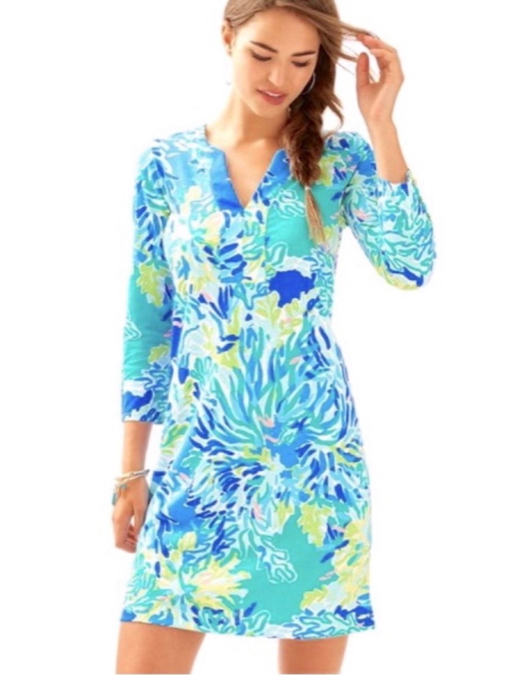 Lilly Pulitzer Wade and Sea Blue Green Cotton Dress